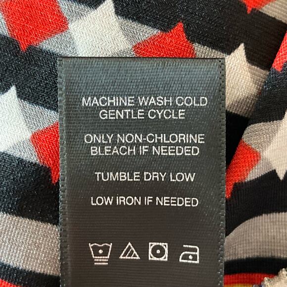 Ali Miles Lagenlook Boho Bold Print Top Size Large Artsy Peasan Multicolor Atzec - Picture 8 of 9